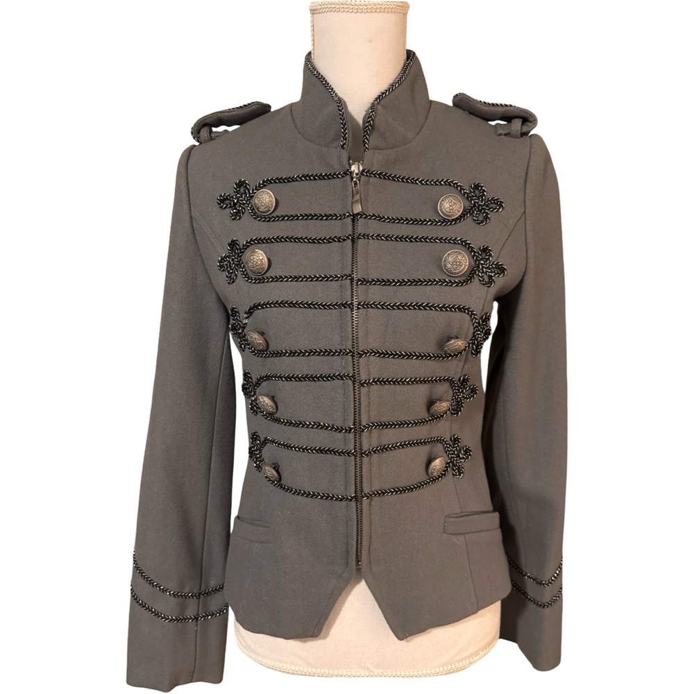 Peppe Peluso Gray Military-Inspired Blazer